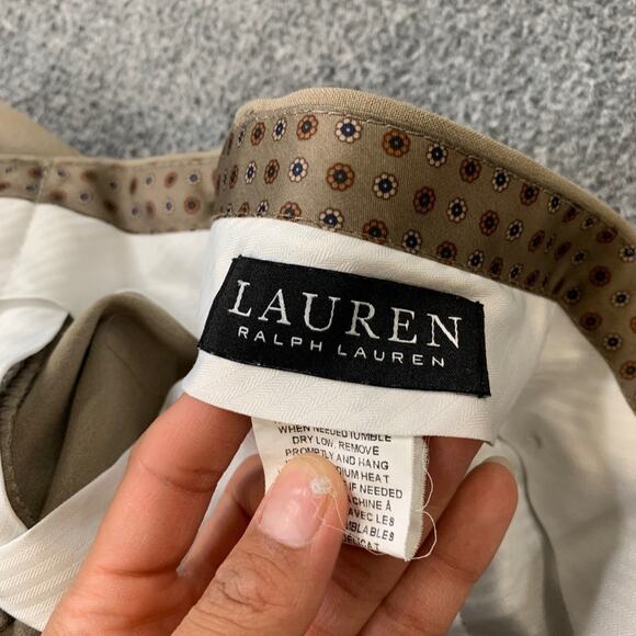 Lauren Ralph Lauren Pants Mens 33 Beige Stretch Flat Front Straight Dress LRL - Picture 6 of 10